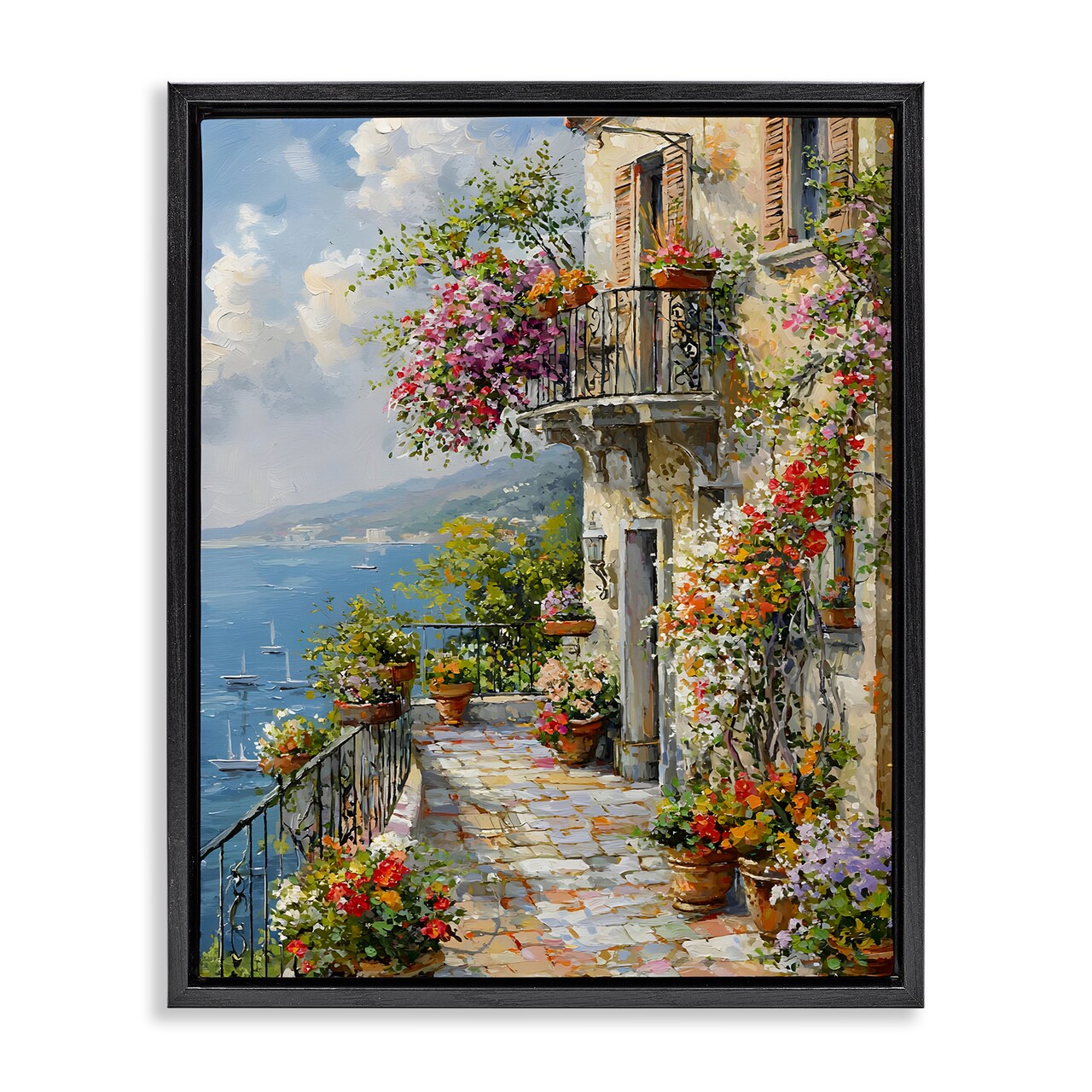 Stupell Industries Botanical Lined Seaside Floating Frame Design by Franklyn Gregory